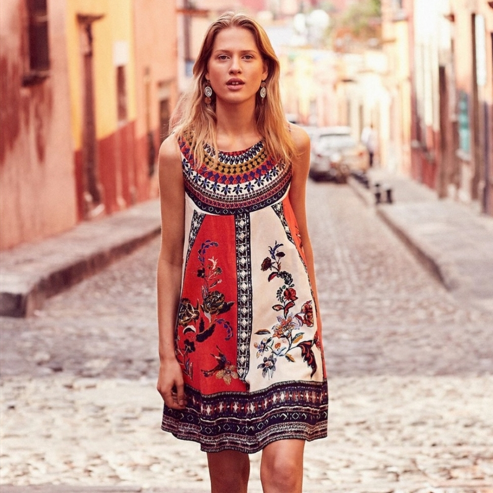 NWT Anthro Maeve Cirque Floral Swing Dress